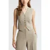 Open Edit Tailored Vest In Grey Chia