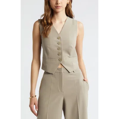 Open Edit Tailored Vest In Grey Chia