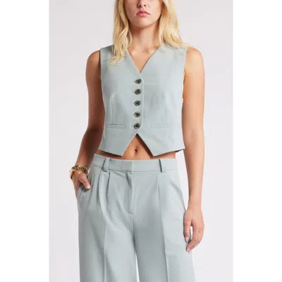 Open Edit Tailored Vest In Teal Pond