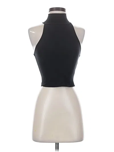 Pre-owned Open Edit Tank Top Black Halter Neckline Tops