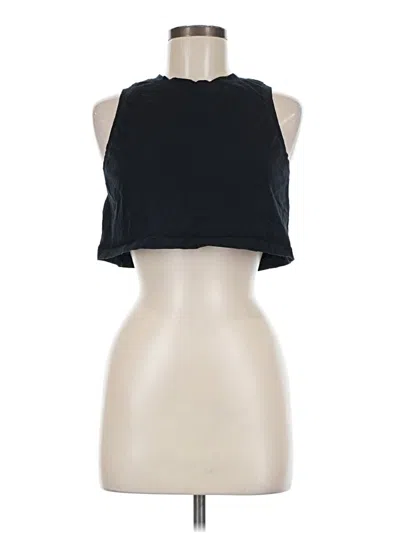 Pre-owned Open Edit Tank Top Black Halter Neckline Tops