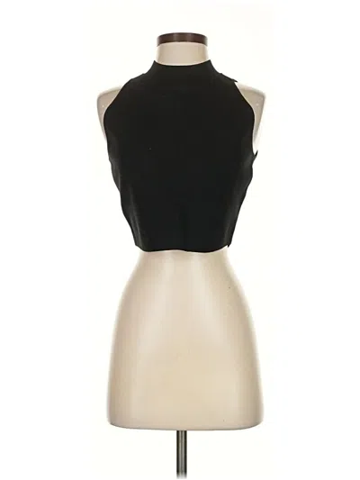 Pre-owned Open Edit Tank Top Black Halter Neckline Tops