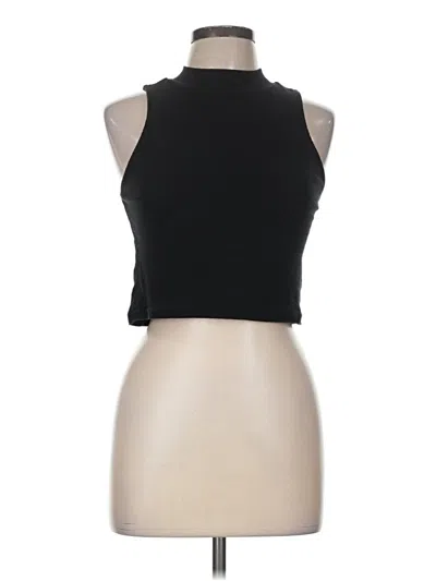 Pre-owned Open Edit Tank Top Black Halter Neckline Tops