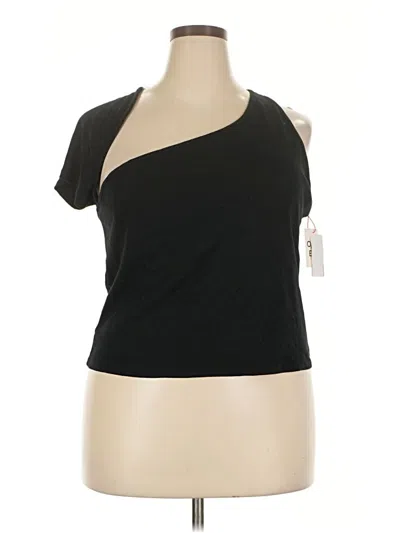 Pre-owned Open Edit Tank Top Black One Shoulder Neckline Tops