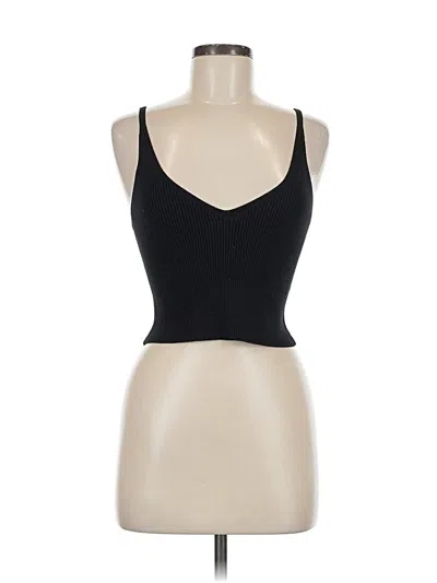 Pre-owned Open Edit Tank Top Black Strapless Neckline Tops