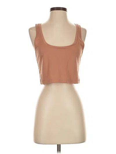 Pre-owned Open Edit Tank Top Brown Strapless Neckline Tops