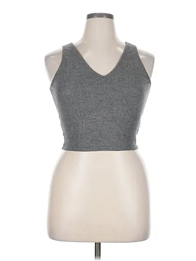 Pre-owned Open Edit Tank Top Gray Halter Neckline Tops