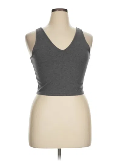 Pre-owned Open Edit Tank Top Gray Halter Neckline Tops