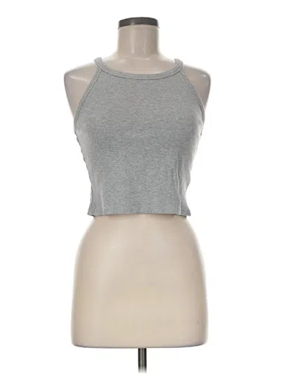 Pre-owned Open Edit Tank Top Gray Halter Neckline Tops