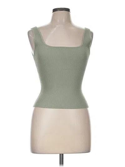 Pre-owned Open Edit Tank Top Green Strapless Neckline Tops