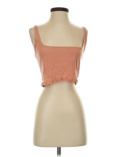 Pre-owned Open Edit Tank Top Orange Strapless Neckline Tops