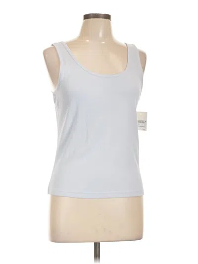 Pre-owned Open Edit Tank Top Silver Square Neckline Tops
