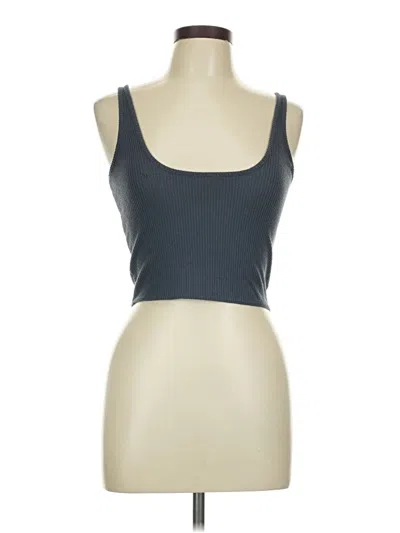 Pre-owned Open Edit Tank Top Silver Strapless Neckline Tops