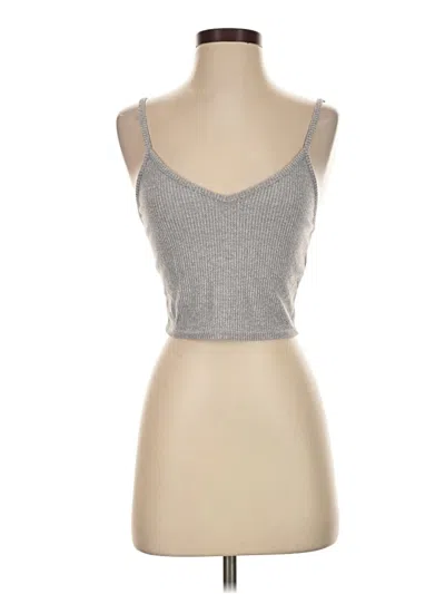 Pre-owned Open Edit Tank Top Silver Strapless Neckline Tops