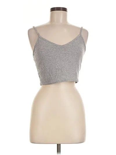 Pre-owned Open Edit Tank Top Silver Strapless Neckline Tops