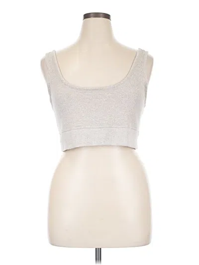 Pre-owned Open Edit Tank Top Silver Strapless Neckline Tops