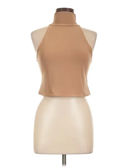 Pre-owned Open Edit Tank Top Tan Halter Neckline Tops