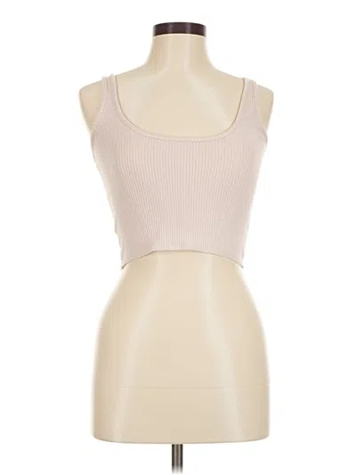 Pre-owned Open Edit Tank Top Tan Strapless Neckline Tops In Brown