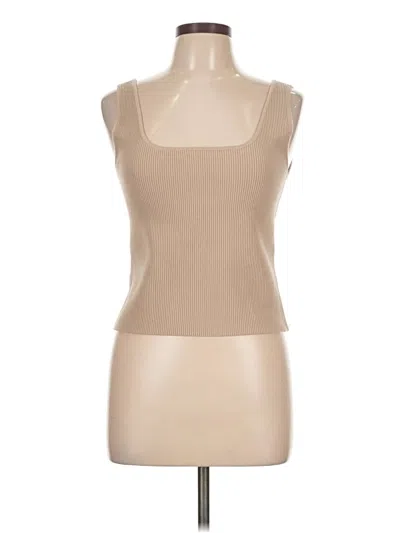 Pre-owned Open Edit Tank Top Tan Strapless Neckline Tops In Brown
