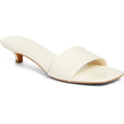 Open Edit Tanner Kitten Heel Slide Sandal In White