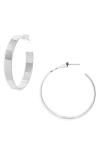 Open Edit Tapered Hoop Earrings In Metallic