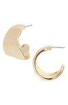 Open Edit Tapered Organic Hoop Earrings In Gold