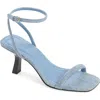 Open Edit Taytum Ankle Strap Sandal In Blue Stonewashed Denim