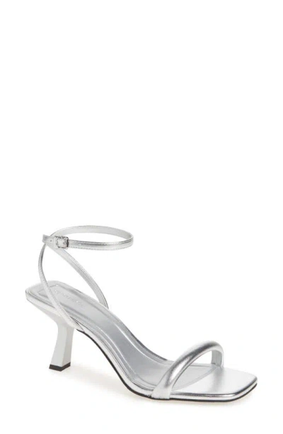 Open Edit Taytum Ankle Strap Sandal In Silver Metallic