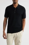 Open Edit Texture Polo Sweater In Black