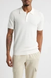Open Edit Texture Polo Sweater In White