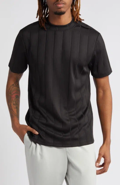 Open Edit Texture Stripe T-shirt In Black