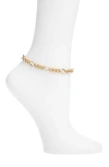 Open Edit Textured Curb Chain Anklet In Gold