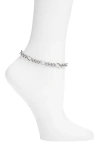 Open Edit Textured Curb Chain Anklet In Silver
