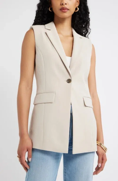 Open Edit The Curator Belt Detail Longline Vest In White