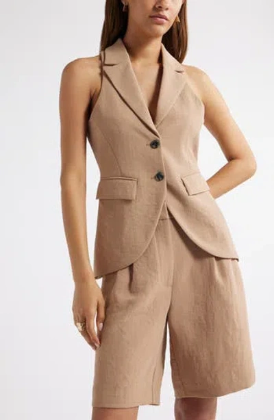 Open Edit The Curator Notched Lapel Vest In Brown