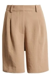 Open Edit Pleated Bermuda Shorts