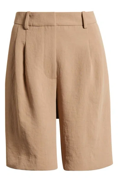 Open Edit Pleated Bermuda Shorts