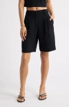 Open Edit The Curator Pleated Bermuda Shorts In Black