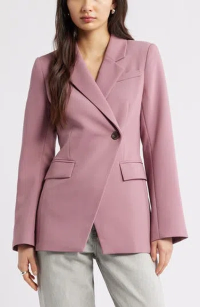Open Edit The Icon Asymmetric Fitted Blazer In Animal Print