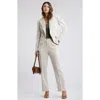 Open Edit The Icon Hourglass Blazer In Beige Pumice