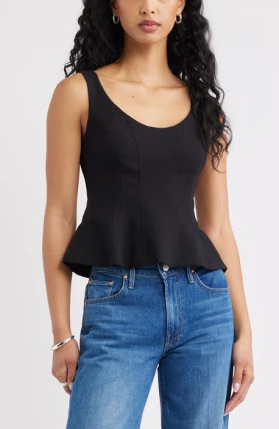 Open Edit The Icon Peplum Top In Black