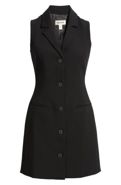 Open Edit The Icon Sleeveless Blazer Dress In Black