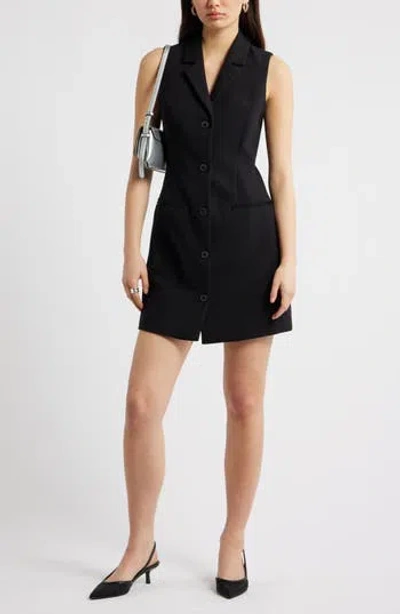Open Edit The Icon Sleeveless Blazer Dress In Black
