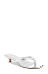 Open Edit Tori Kitten Heel Sandal In Silver Metallic