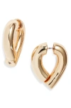 Open Edit Tube Front/back Earrings In Gold