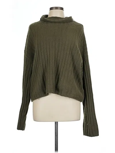 Pre-owned Open Edit Turtleneck Sweater In Green