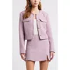 Open Edit Tweed Crop Jacket In Purple Dawn