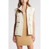 Open Edit Twill Cargo Vest In Ivory Dove