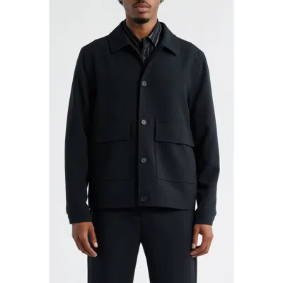 Open Edit Twill Jacket In Black Caviar
