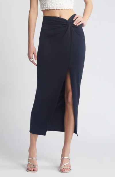 Open Edit Twist Front Maxi Skirt In Black